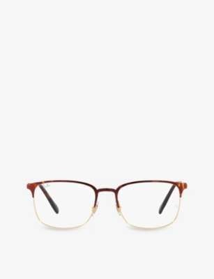 RAY-BAN: RX6494 pillow-frame metal optical glasses