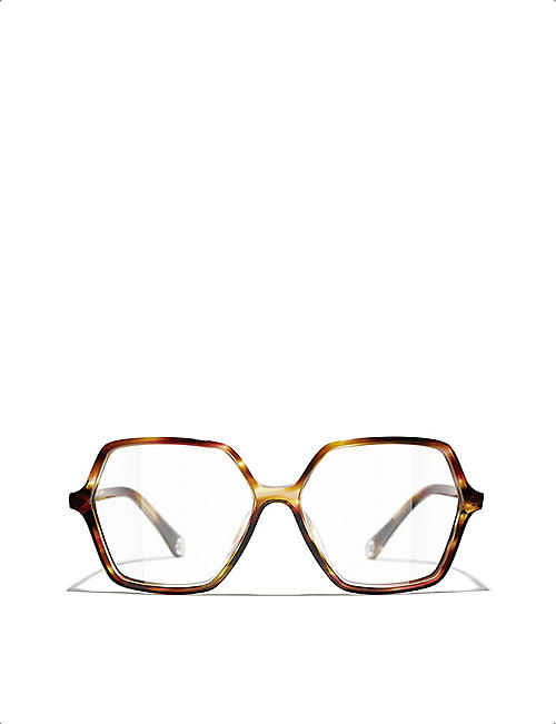 CHANEL: CH3447 square-frame tortoiseshell acetate optical glasses
