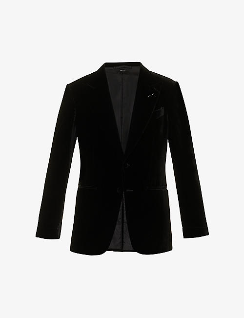 TOM FORD: Shelton notched-lapel regular-fit velvet tuxedo jacket
