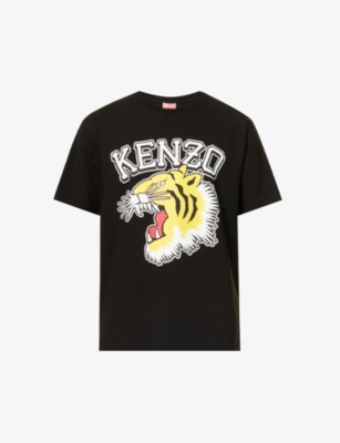 KENZO: Tiger Varsity brand-print relaxed-fit cotton-jersey T-shirt