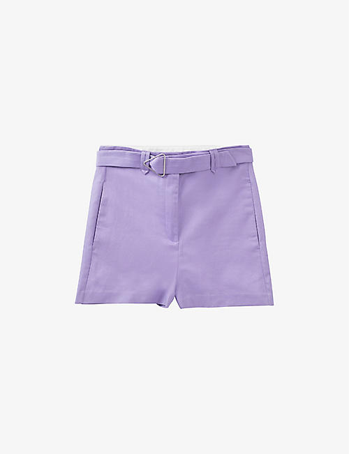 IKKS: Triangle-buckle stretch cotton-blend shorts