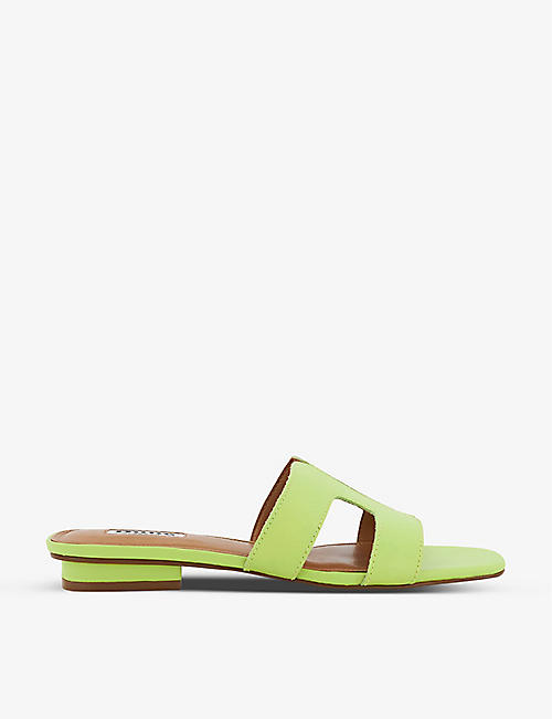 DUNE: Loupe square-toe cut-out leather sandals