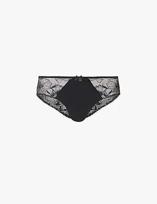 CHANTELLE: Orchids branded-charm stretch-woven briefs