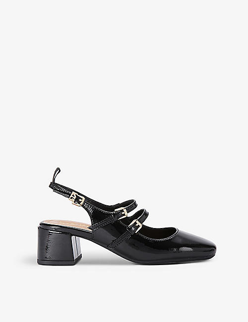 KG KURT GEIGER: Amy buckle-embellished faux-leather heeled courts