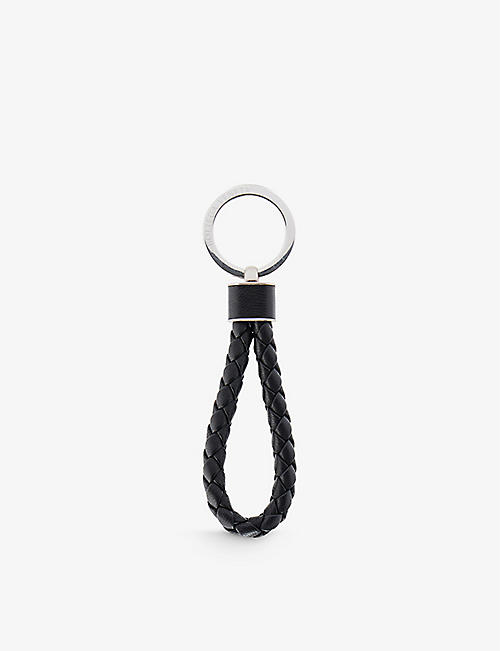 BOTTEGA VENETA: Knot intrecciato-weave leather key ring