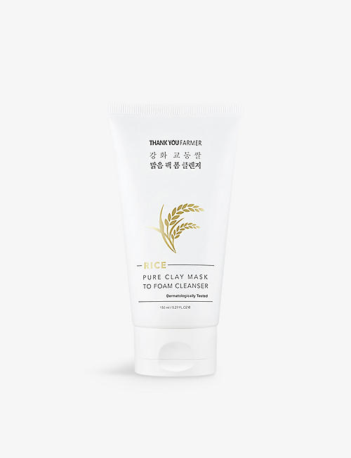 THANK YOU FARMER: Rice Pure clay mask to foam cleanser 150ml