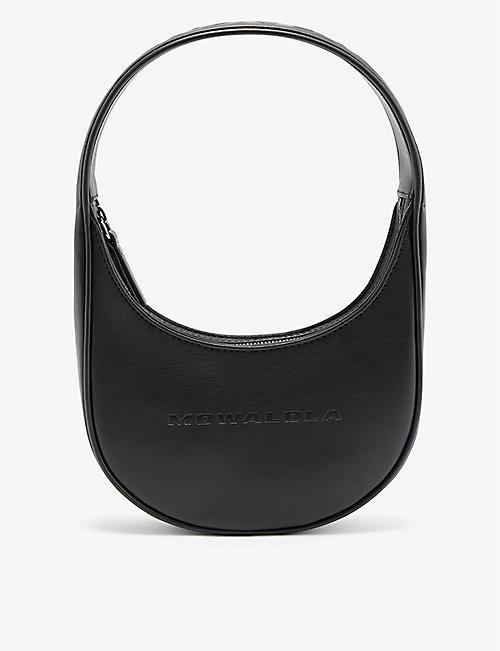 MOWALOLA: Bundle curved faux-leather shoulder bag