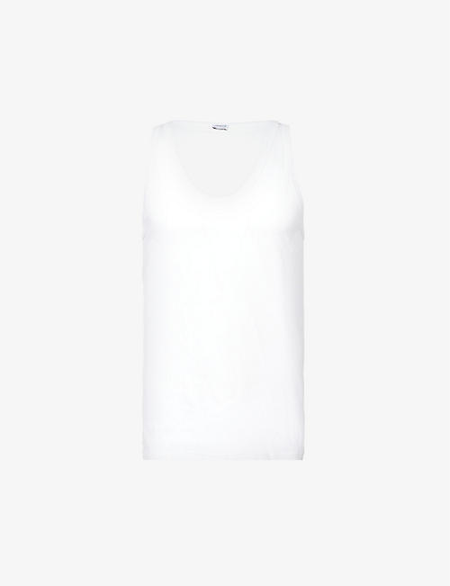 ZIMMERLI: Business Class V-neck cotton-jersey vest