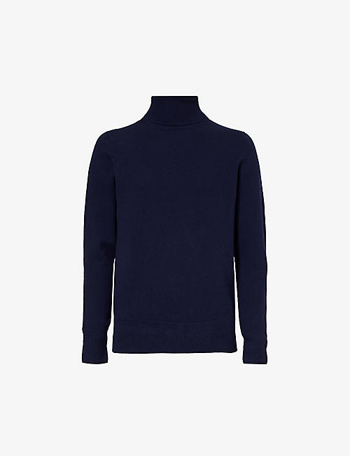JOHN SMEDLEY: Turtleneck regular-fit recycled-cashmere and wool jumper