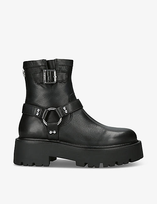 CARVELA: Stride buckle-embellished leather ankle boots