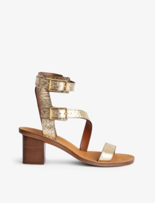 ZADIG&VOLTAIRE: Cecilia Caprese heeled metallic-leather sandals