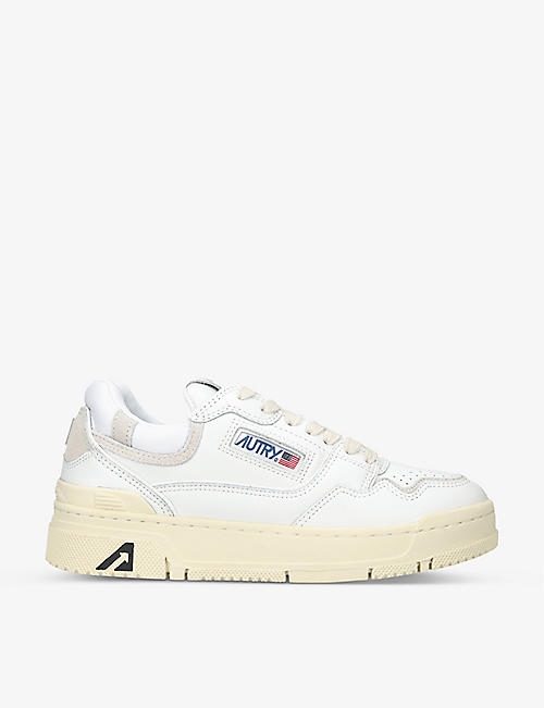 AUTRY: CLC brand-embroidered leather low-top trainers