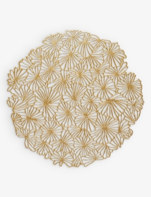CHILEWICH: Daisy-design pressed-vinyl round placemat 39cm