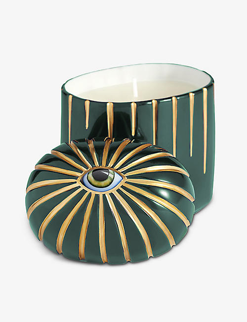 LOBJET: Lito bold eye 24k-gold porcelain scented candle