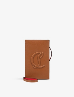 CHRISTIAN LOUBOUTIN: By My Side logo-embossed leather phone pouch