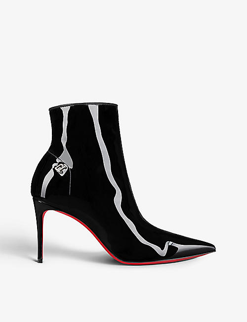 CHRISTIAN LOUBOUTIN: Sporty Kate 85 Booty patent-leather heeled ankle boots