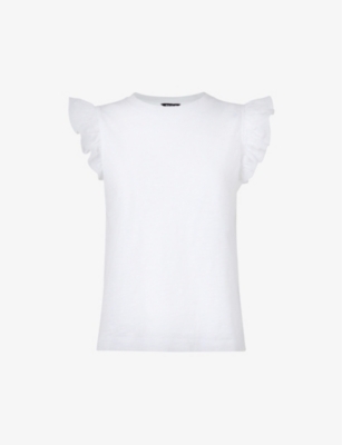 WHISTLES: Frilled-sleeve cotton-jersey T-shirt