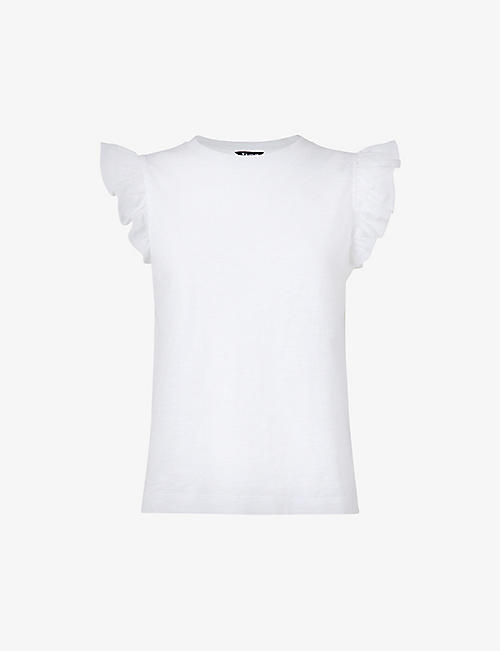 WHISTLES: Frilled-sleeve cotton-jersey T-shirt