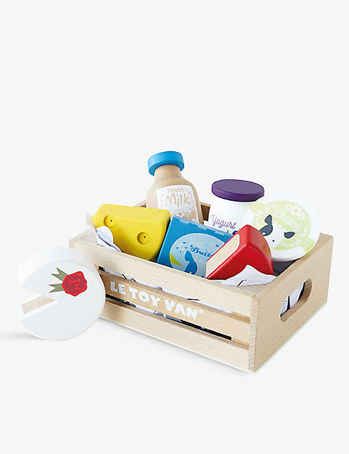 LE TOY VAN: Cheese and Dairy wooden food crate