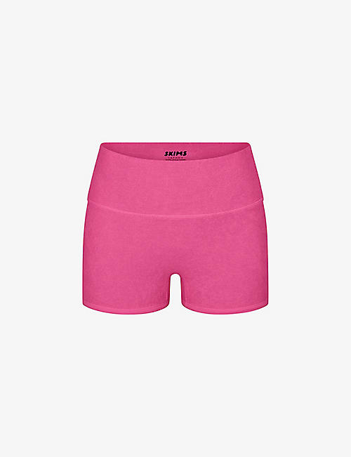 SKIMS: Terry Lounge high-rise stretch-modal shorts