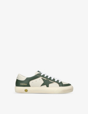GOLDEN GOOSE: May panelled leather low-top trainers 6 months-5 years