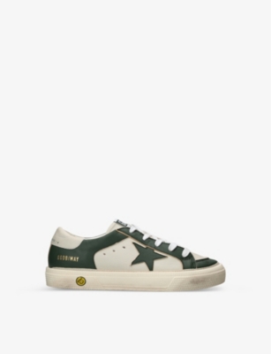 GOLDEN GOOSE: May panelled leather low-top trainers 6-9 years