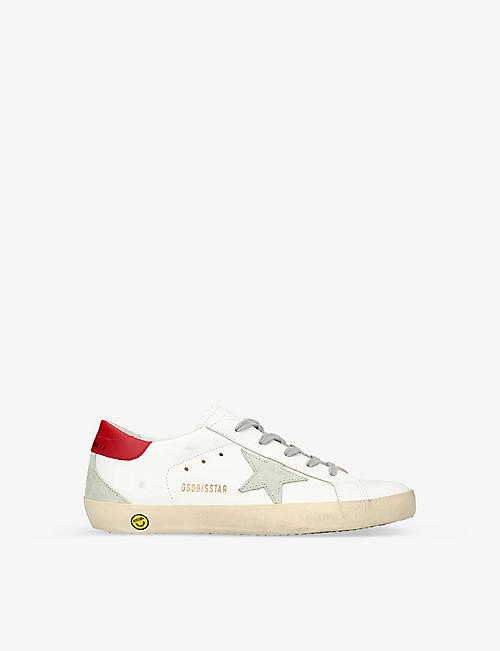 GOLDEN GOOSE: Superstar star-patch leather low-top trainers 6-9 years