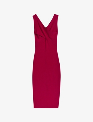 TED BAKER: Mikella wrap-front stretch-knit midi dress
