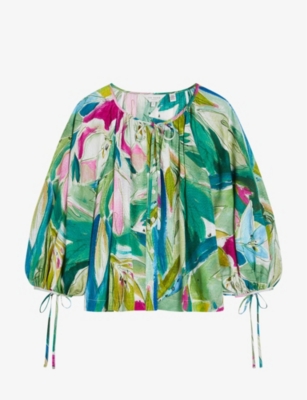 TED BAKER: Karisah floral-print woven top