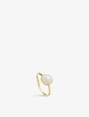 MONICA VINADER: Siren 18ct yellow-gold vermeil plated recycled sterling-silver and moonstone ring