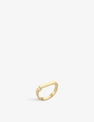 MONICA VINADER: Signature 18ct yellow-gold plated vermeil on recycled sterling-silver ring