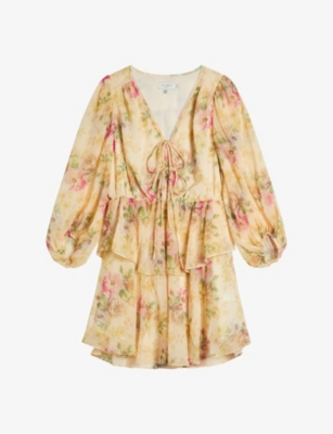 TED BAKER: Tamziiy floral-print woven mini dress