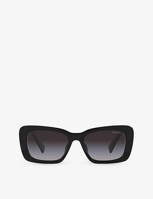 MIU MIU: PS 54YS rectangle-frame acetate sunglasses