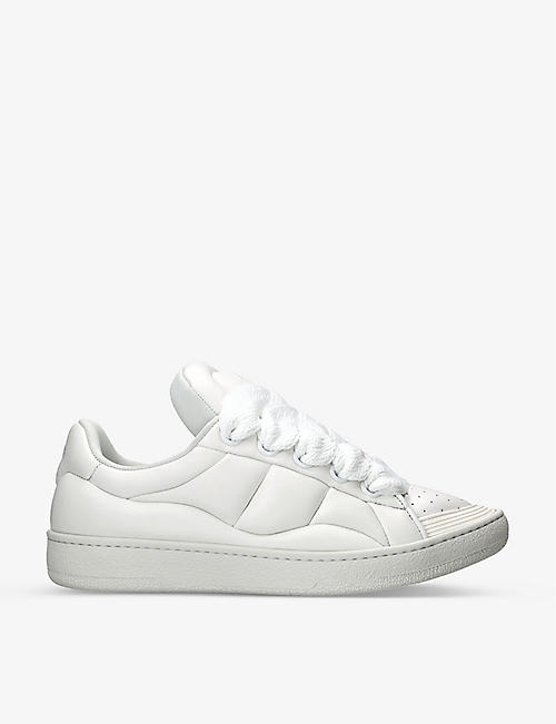 LANVIN: Curb XL chunky-lace leather low-top trainers