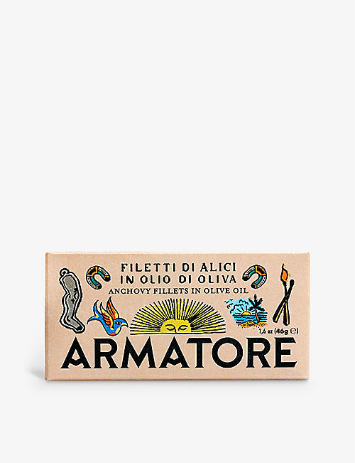 ARMATORE: Cetara anchovy fillets tinned fish in olive oil 45g
