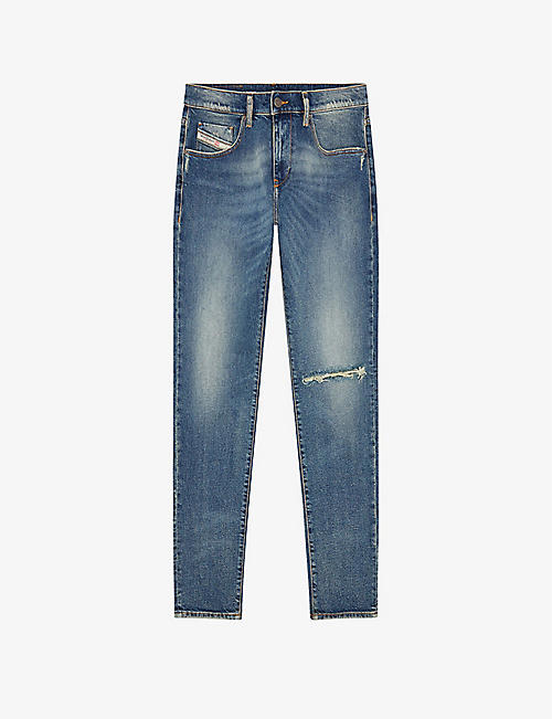 DIESEL: 2019 D-Strukt faded-wash slim-fit stretch-denim jeans