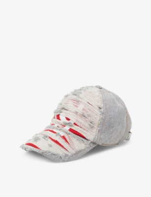 DIESEL: C-Stram distressed curved-peak cotton baseball cap