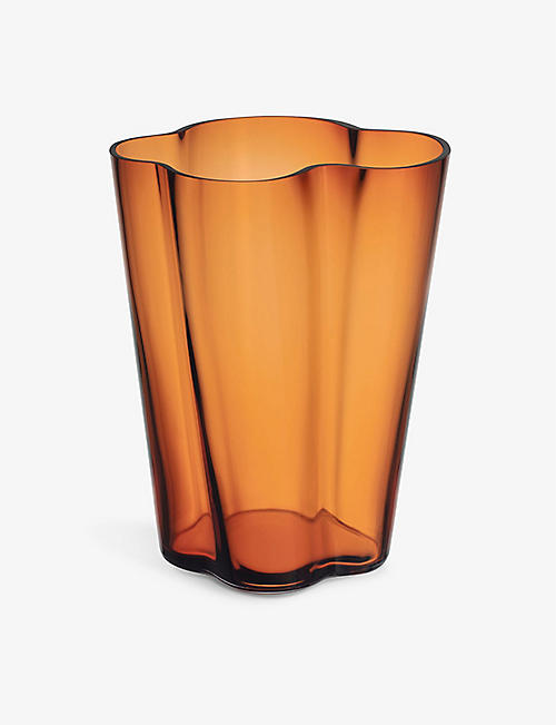 IITTALA: Alvar Aalto wave-shape glass vase 25cm