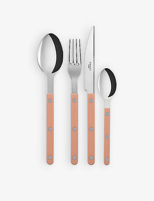 SABRE: Bistrot stainless-steel and teak cutlery set of four