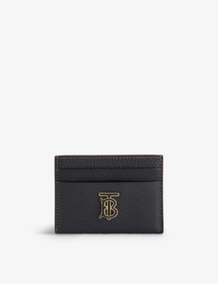 BURBERRY: Brand-plaque leather card holder