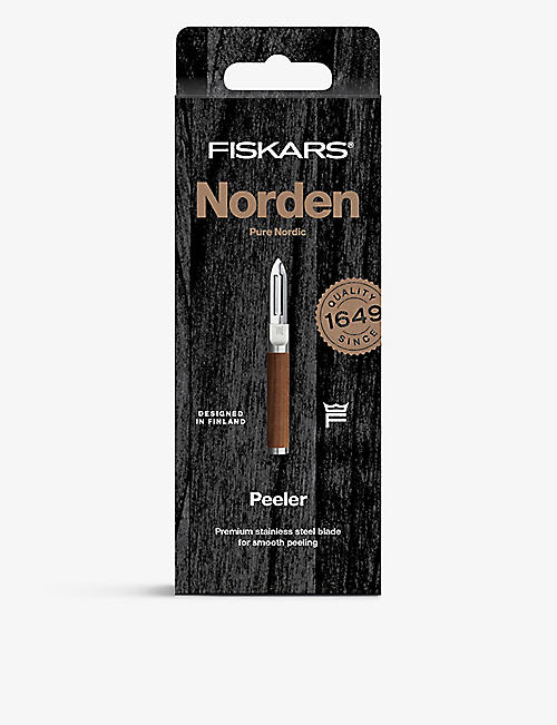 FISKARS: Norden fixed-blade wooden-handle stainless-steel peeler 17cm