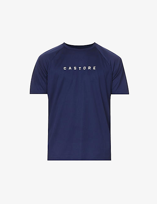 CASTORE: Brand-print relaxed-fit woven T-shirt