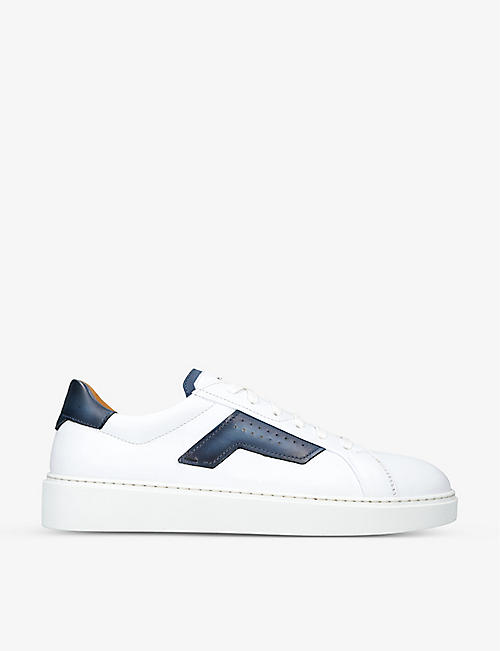 MAGNANNI: Lotto logo-embossed leather low-top trainers