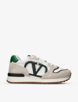 VALENTINO GARAVANI: VLogo Pace leather and fabric low-top trainers