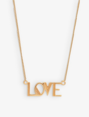 RACHEL JACKSON: Art Deco Love 22-carat gold-plated sterling-silver necklace
