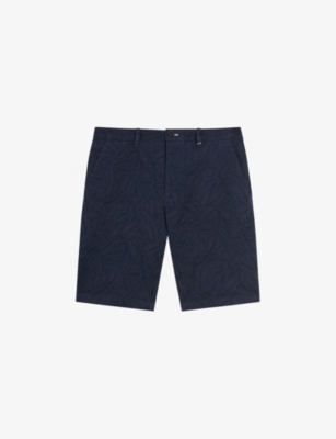 TED BAKER: Pinna leaf-print recycled stretch-cotton shorts