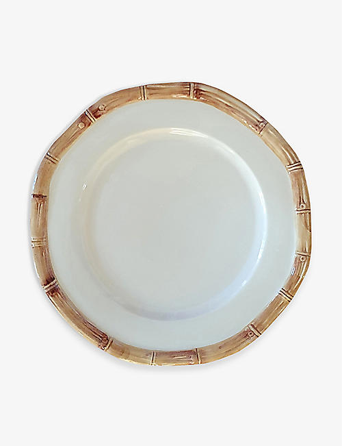 LES OTTOMANS: Bamboo hand-painted ceramic charger plate 32cm