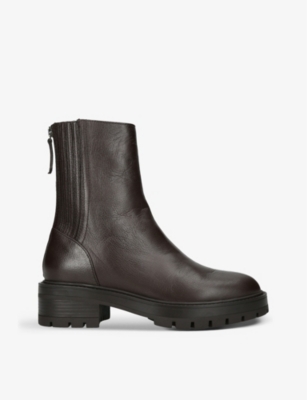 AQUAZZURA: Saint Honore platform-sole leather ankle boots