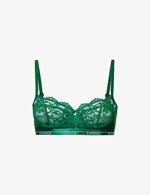 LOUNGE UNDERWEAR: Blossom floral-embroidered stretch-lace bra