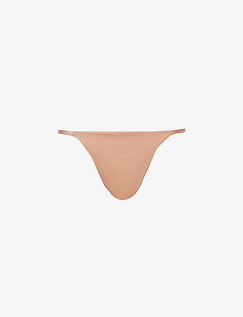 LOUNGE UNDERWEAR: Luxury high-rise stretch recycled-polyamide thong